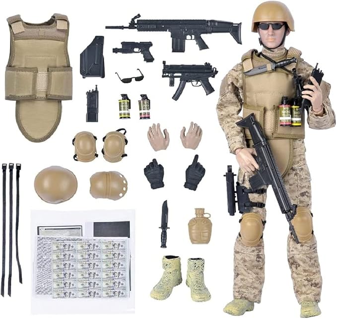 7Buy 12in Special Forces Action Figures Soldiers Toys 1:6 Scale for Children Kids Boys Age 8 10 12 14
