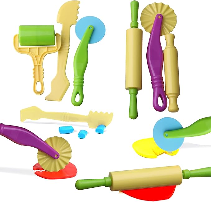 Dough Tools Set for Kids Ages 2-4, 25pc Creative Play Accessories with Molds and Cutters, Non-Toxic Modeling Clay Toys for Toddlers Sensory Activities
