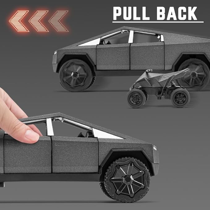 1/32 Toy Trucks with RV Motor for Kids Adults Gift, Alloy Metal Pickup Trailer RV Model Toy, Diecast Truck Model Pickup Truck Toy Car with Sound and Light