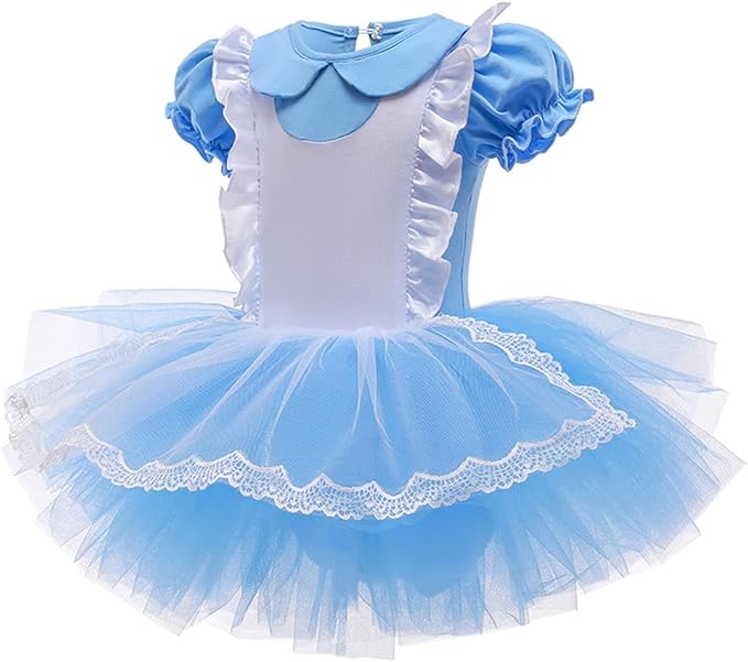 DYMCII Baby Girls Princess Ballet Dress Short Sleeve Leotards Skirted Tutu Dancewear Halloween Christmas Party Fancy Costume