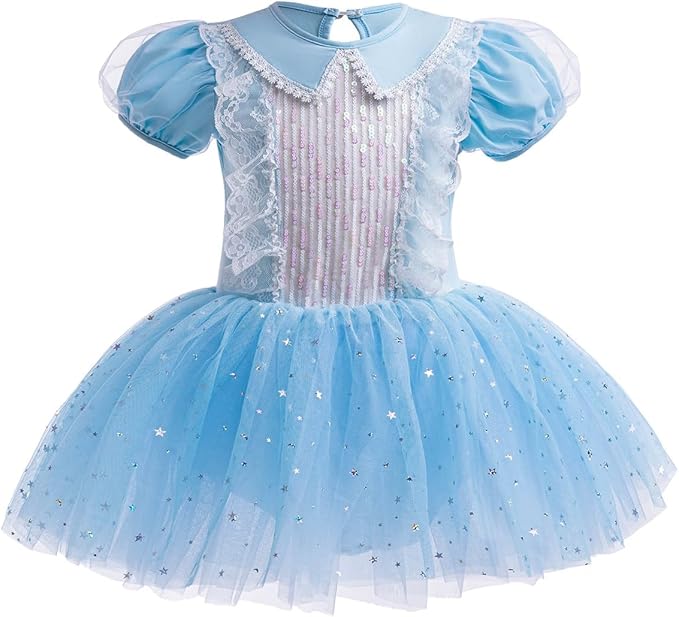 DYMCII Baby Girls Princess Ballet Dress Short Sleeve Leotards Skirted Tutu Dancewear Halloween Christmas Party Fancy Costume