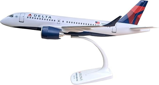 Flight Miniatures Delta (07-Cur) A220-100 1:100 Scale - Plastic Snap-Fit Model Airplane - Collectible Replica of Delta Airlines Aircraft - Part# AAB-22010C-001