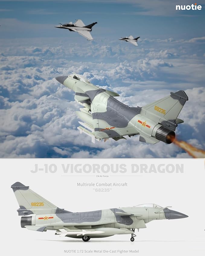 1/72 J10 Vigorous Dragon Fighter Jet Model Military Aircraft Diecast Metal Model Kit Adult Airplane Model with Stand for Military Enthusiasts Collections or Gift