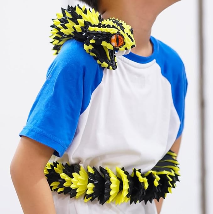 47.5inch Super Large 3D Printed Snake Models,Movable Teeth,Flexible Joint Animal lacertid Figurines, Stress Relief, Fidget restlessness, ADHD Toys, Surprise Fantasy Gifts (47.5inch-by)