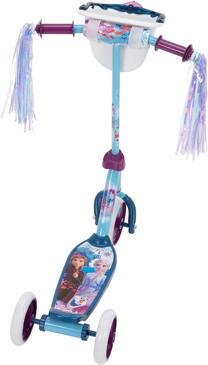 Huffy Disney and Marvel Toddler Kids 3-Wheel Scooters, Multiple Color Options, Ages 3+ Years Old, Durable Steel Frame, Portable, Girls/Boys, Non-Slip Deck, Character Graphics