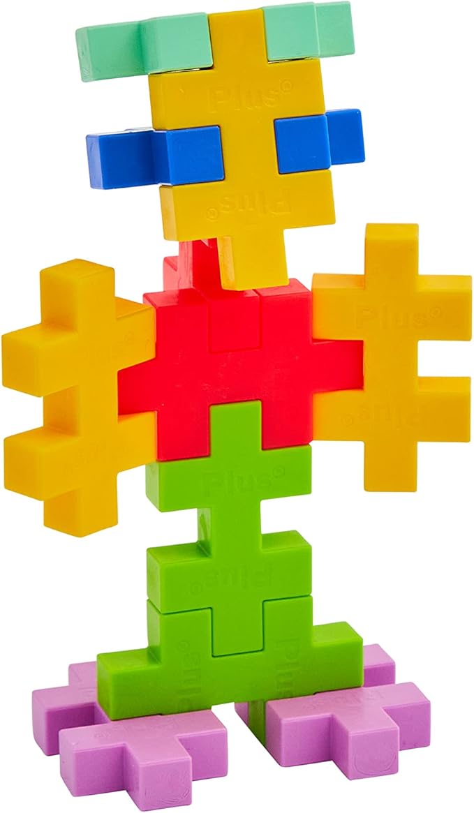 PLUS PLUS Big – 15 Piece Tropical Mix – Construction Building Stem/Steam Toy, Interlocking Large Puzzle Blocks for Toddlers and Preschool, Open Play Tube