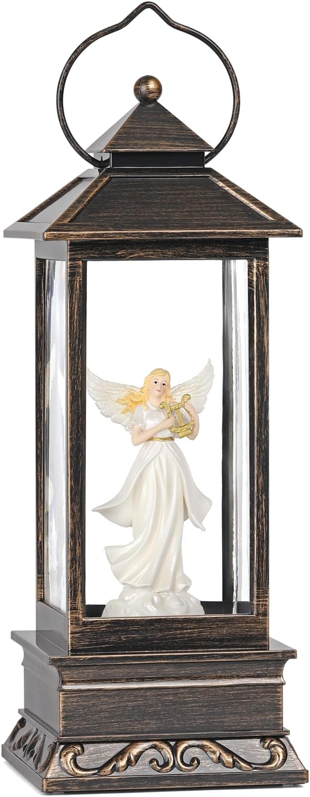 Snow Globe, Christmas Decorations, Battery Operated & Plug-in Musical Lighted Christmas Snow Globes, Christmas Ornaments, Thanksgiving, Indoor, Party, Table Decorations, Christmas Decor (Angel)