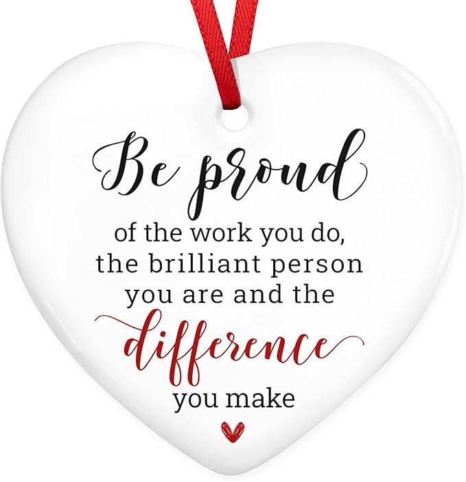 OASSIE Inspirational Gifts for Women, Christmas Ornaments 2025 - Christmas, Thank You Gifts for Women, Encouragement, Thank You Coworkers - Christmas Tree Decoration Ceramic Ornaments