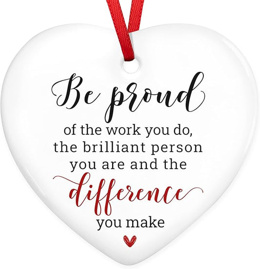 OASSIE Inspirational Gifts for Women, Christmas Ornaments 2025 - Christmas, Thank You Gifts for Women, Encouragement, Thank You Coworkers - Christmas Tree Decoration Ceramic Ornaments