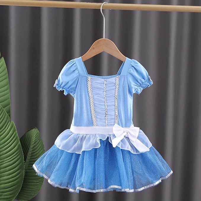 DYMCII Baby Girls Princess Ballet Dress Short Sleeve Leotards Skirted Tutu Dancewear Halloween Christmas Party Fancy Costume