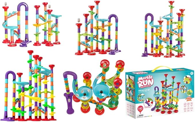 Marble Run Set - 172 Pcs STEM Learning Toy for Kids 4-8 Marble Track, Race Tracks for Kids, Marble Tower, Construction Building Blocks Toys (G21)