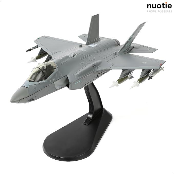 1/72 F-35A Stealth Fighter Aircraft Model Military Joint Attack Aircraft Diecast Metal Airplane Model Kit with Stand for Adult Military Enthusiast Collection Display or Gift