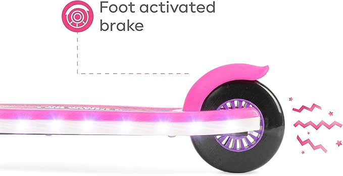 3D Kick Scooter for Kids, Self-Balancing 3 Wheeled Light Up Scooter with Extra Wide Anti-Slip Deck, Rear Brake, Lean to Steer, Lightweight Design, for Kids 3 and up, 75 LB Limit