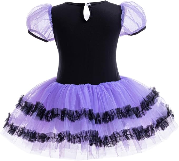 DYMCII Baby Girls Princess Ballet Dress Short Sleeve Leotards Skirted Tutu Dancewear Halloween Christmas Party Fancy Costume