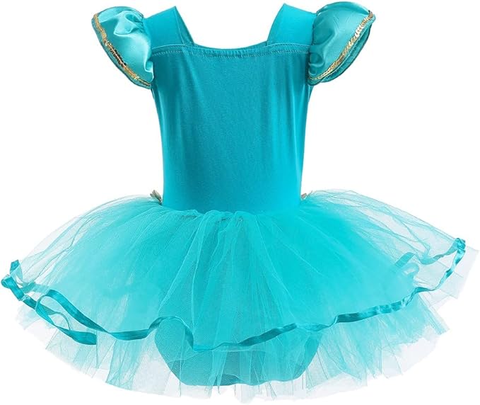 DYMCII Baby Girls Princess Ballet Dress Short Sleeve Leotards Skirted Tutu Dancewear Halloween Christmas Party Fancy Costume