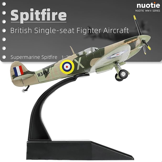 1/72 Scale Spitfire Fighter Model World War II Legendary Fighter Metal Die-cast Airplane Models for Collections and Gifts