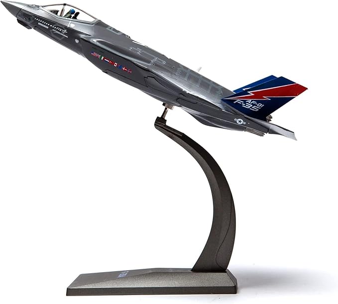 F-35A Lightning II 1/72 Metal Fighter Model Kits with Stand DieCast Alloy Model Jet Replica Prebuild Military Aircraft Collection for Display or Gift (AF-01 EDW AFB)