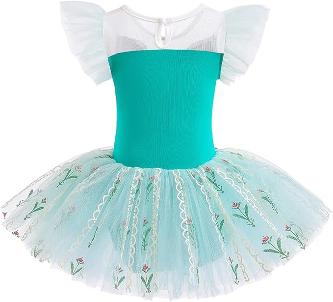 DYMCII Baby Girls Princess Ballet Dress Short Sleeve Leotards Skirted Tutu Dancewear Halloween Christmas Party Fancy Costume