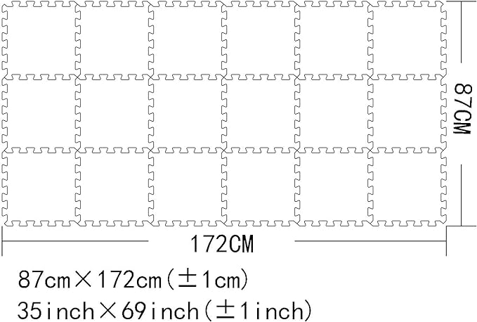 MQIAOHAM® 18 Pieces Puzzle Play Mats, Soft Baby Play Mat, Kids Interlocking Foam Floor Tiles, Toddlers Carpet Playmats G301018-107108