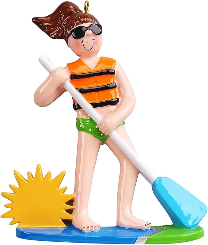 Personalized Paddleboard Ornaments 2025 - Girls Ornaments Paddle Board Ornament Beach Paddle Board Christmas Ornament Gifts Beachy Christmas by Elves