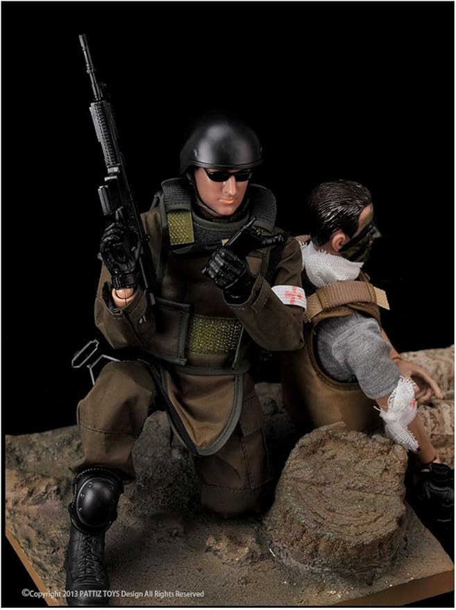7Buy 12in Action Figures Toy 1:6 Stand Bendable Soldier Model Toy (Medic)