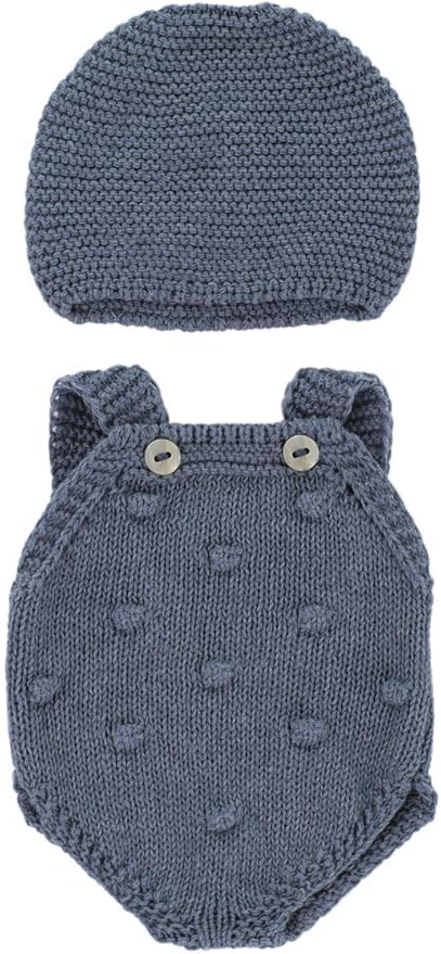 Miniland Clothes for Dolls 12 5/8'' Knitted Outfit Rompers & Bonnet - ECO, Made in Spain, Quality, Role Play, Educational