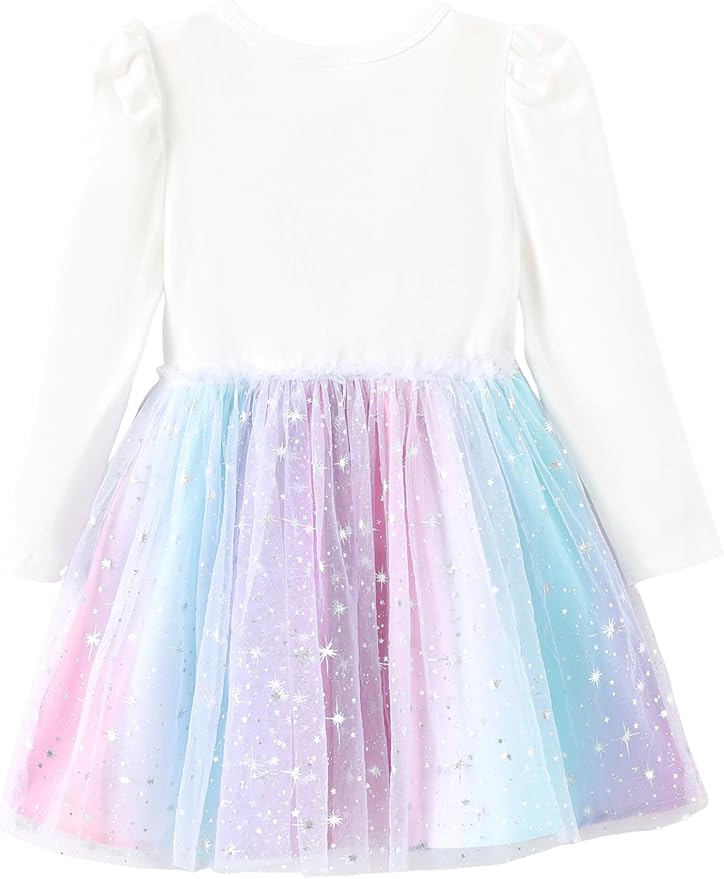 Peppa Pig Toddler Girls Dress for Fall Long Sleeve Tutu Dresses for Birthday Party Tulle Princess Dress Little Girl Size 2-6T