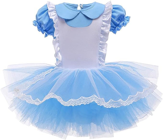 DYMCII Baby Girls Princess Ballet Dress Short Sleeve Leotards Skirted Tutu Dancewear Halloween Christmas Party Fancy Costume