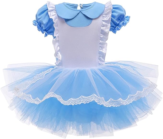 DYMCII Baby Girls Princess Ballet Dress Short Sleeve Leotards Skirted Tutu Dancewear Halloween Christmas Party Fancy Costume
