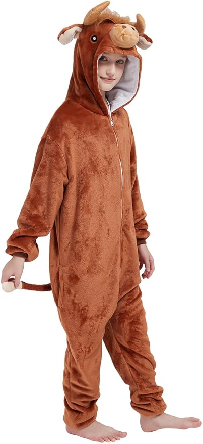 ABENCA Kids Onesie Animal Girls Costume One Piece Pajamas Sleepwear Cosplay Halloween Christmas