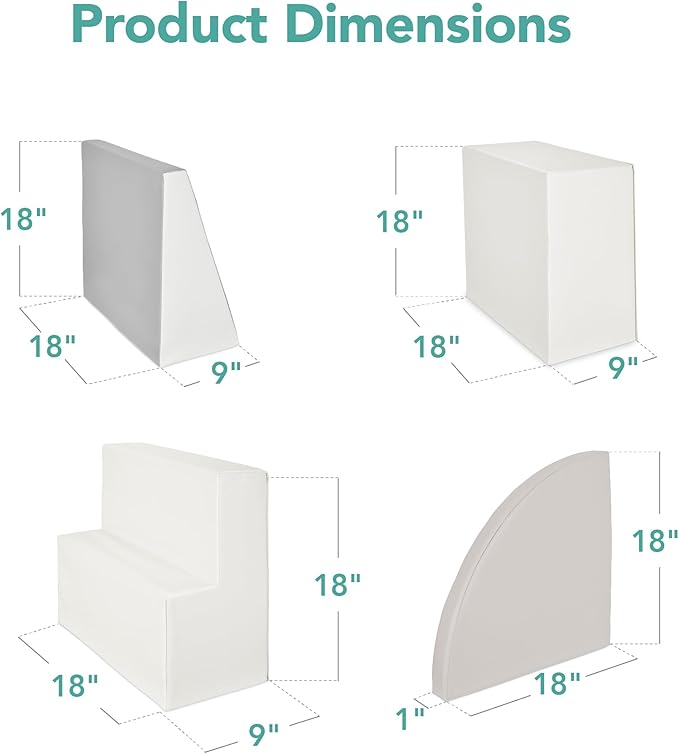 Best Choice Products 4-Piece Kids Climb & Crawl Soft Foam Block Activity Play Structures for Child Development, Color Coordination, Motor Skills - Neutral
