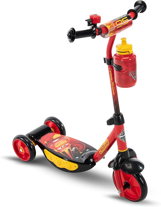 Huffy Disney and Marvel Toddler Kids 3-Wheel Scooters, Multiple Color Options, Ages 3+ Years Old, Durable Steel Frame, Portable, Girls/Boys, Non-Slip Deck, Character Graphics