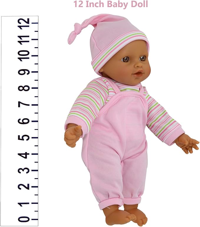 The New York Doll Collection 12" Sweet Hispanic Twin Dolls Play Baby Dolls - Doll Pacifier Included