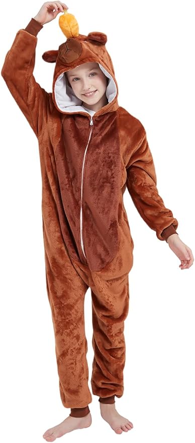 ABENCA Kids Onesie Animal Girls Costume One Piece Pajamas Sleepwear Cosplay Halloween Christmas