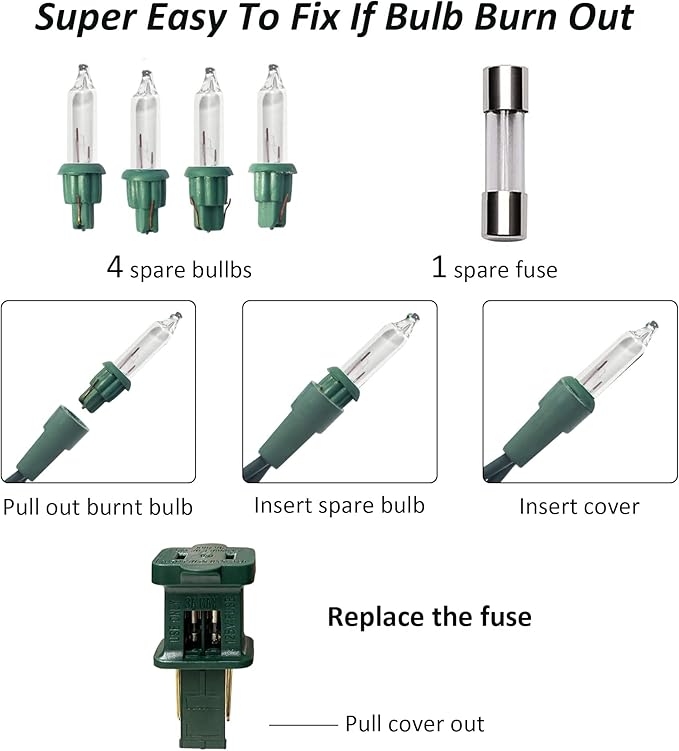 Dazzle Bright Christmas Mini String Lights, 60FT 300 Incandescent Green Wire Fairy Lights UL Certified Christmas Decorations for Indoor Outdoor Yard Party Xmas Tree Decor, Warm White