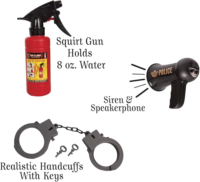 Tigerdoe Construction Costume for Kids - Construction Hat and Costume Vest - Dress Up Accessories for Children (3 Costume Sets - Construction, Swat and Fireman Costume)