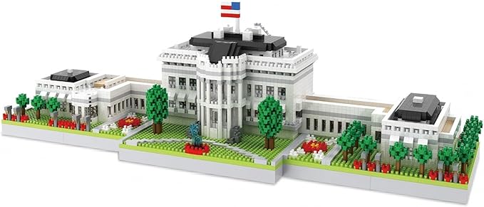 Micro Mini Building Block Sets for Adults, No Compatible with Lego, White House Famous Landmark Building Moldel for Home & Office Decor, MOC 3D Creative Model Gifts for Christmas