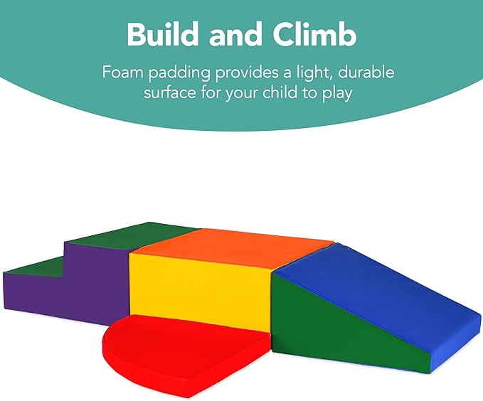 Best Choice Products 4-Piece Kids Climb & Crawl Soft Foam Block Activity Play Structures for Child Development, Color Coordination, Motor Skills - Multicolor