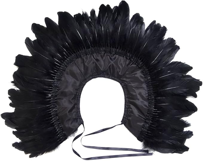 L'VOW Gothic Black Feather Shrug Cape Shawl Halloween Costume for Men