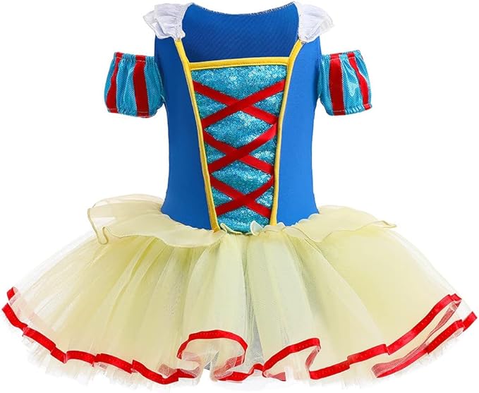DYMCII Baby Girls Princess Ballet Dress Short Sleeve Leotards Skirted Tutu Dancewear Halloween Christmas Party Fancy Costume