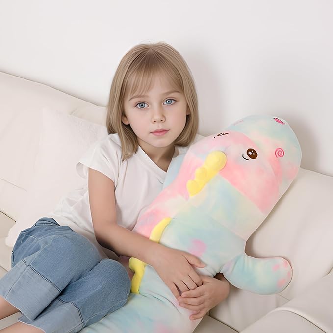 32inch Giant Colorful Dinosaurs Plush Toys Body Pillow, Cute Dinosaur Stuffed Animals Doll, Soft Big Dinosaur Plushies, Gift for Kids Boys, Birthday