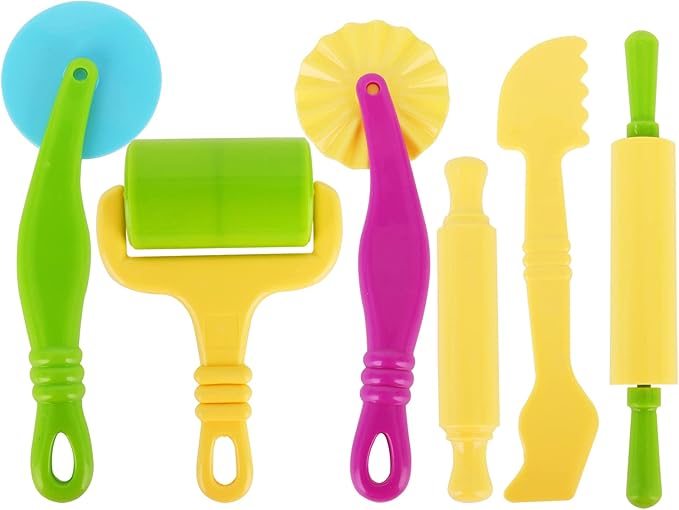 Dough Tools Set for Kids Ages 2-4, 25pc Creative Play Accessories with Molds and Cutters, Non-Toxic Modeling Clay Toys for Toddlers Sensory Activities