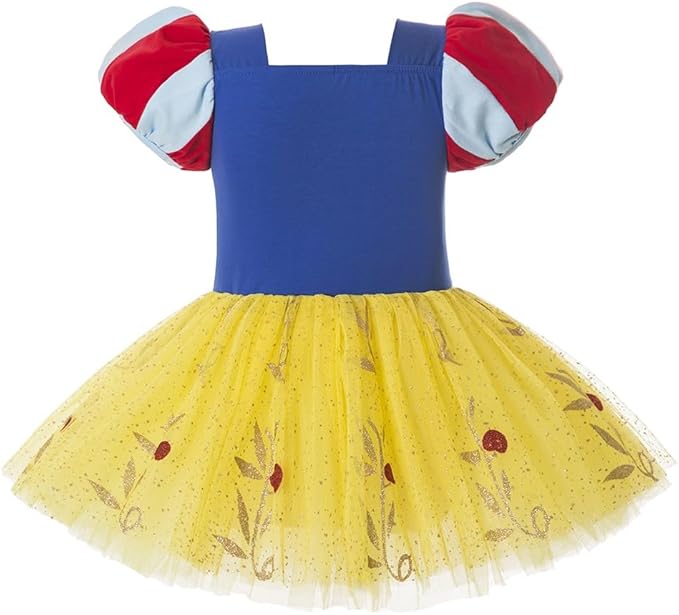DYMCII Baby Girls Princess Ballet Dress Short Sleeve Leotards Skirted Tutu Dancewear Halloween Christmas Party Fancy Costume