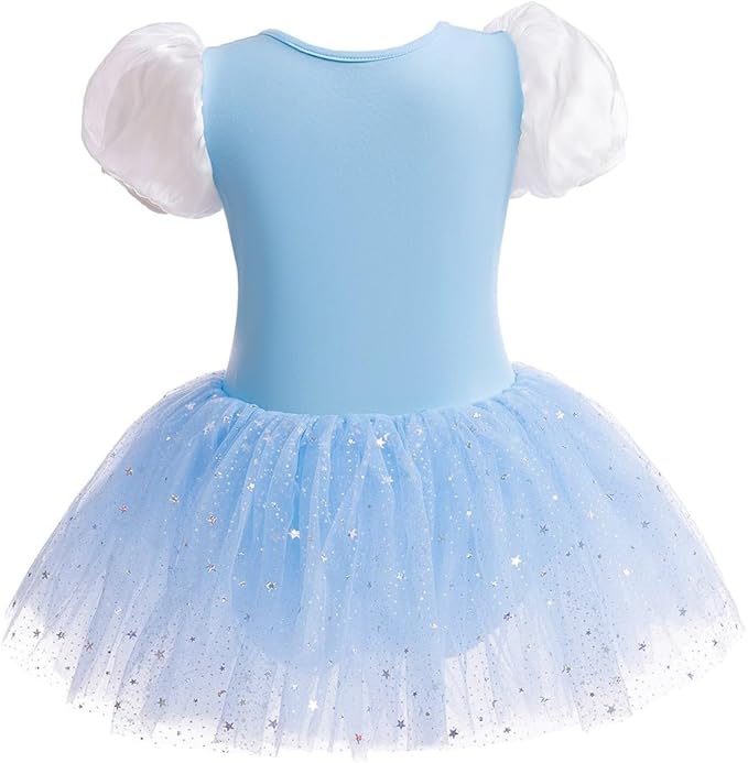DYMCII Baby Girls Princess Ballet Dress Short Sleeve Leotards Skirted Tutu Dancewear Halloween Christmas Party Fancy Costume