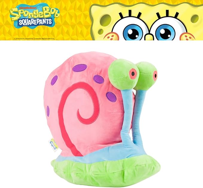 Spongebob Squarepants Gary The Snail Plush Cuddle Pillow, Super Soft & Cozy, 20" Tall, (Officially Licensed Product) by Franco Collectibles