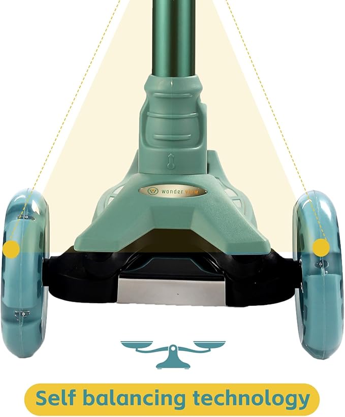 3 Wheel Scooter for Kids Ages 6-12,Kids Scooter with Light Up Wheels, Sturdy Deck Design, and 4 Height Adjustable Suitable for Kids Ages 3-12