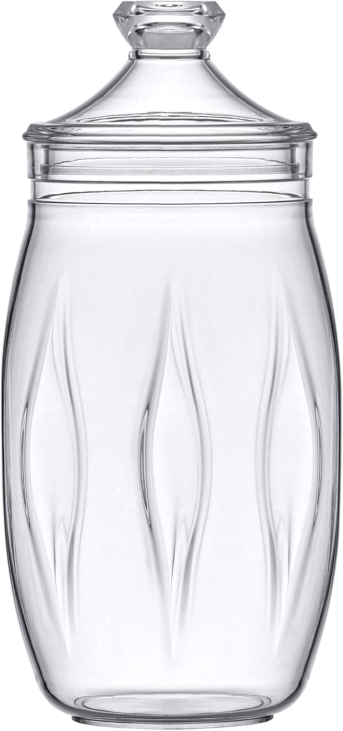 Amazing Abby - Cassandra - Acrylic Apothecary Jar (60 oz), Bathroom Canister, Decorative Jar, Vanity Organizer, Kitchen Storage, Candy Buffet, Wedding Display, BPA-Free and Shatter-Proof