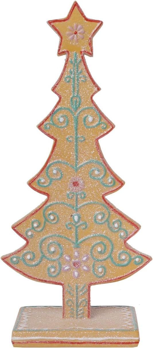 Gingerbread Tree Gingerbread Christmas Decorations Indoor Resin Christmas Tree Statue Decorations Kitchen Tabletop Xmas Decor