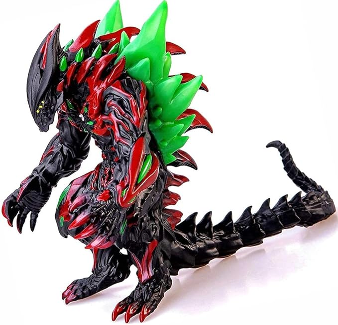 3pcs Dragons Figures Monsters - 15" & 12" Head-to-Tail, Large Movable Joints Action Movie Series Soft Vinyl