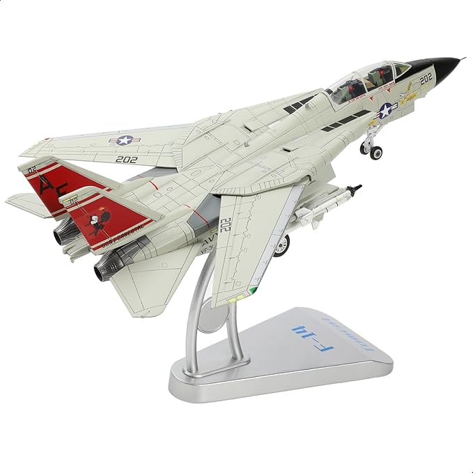 F-14A Tomcat 1/72 Metal Airplane Model Kits with Stand VFA-31 Tomcatters DieCast Alloy Fighter Model Jet Replica Pre-Build Military Aircraft Collection for Display or Gift